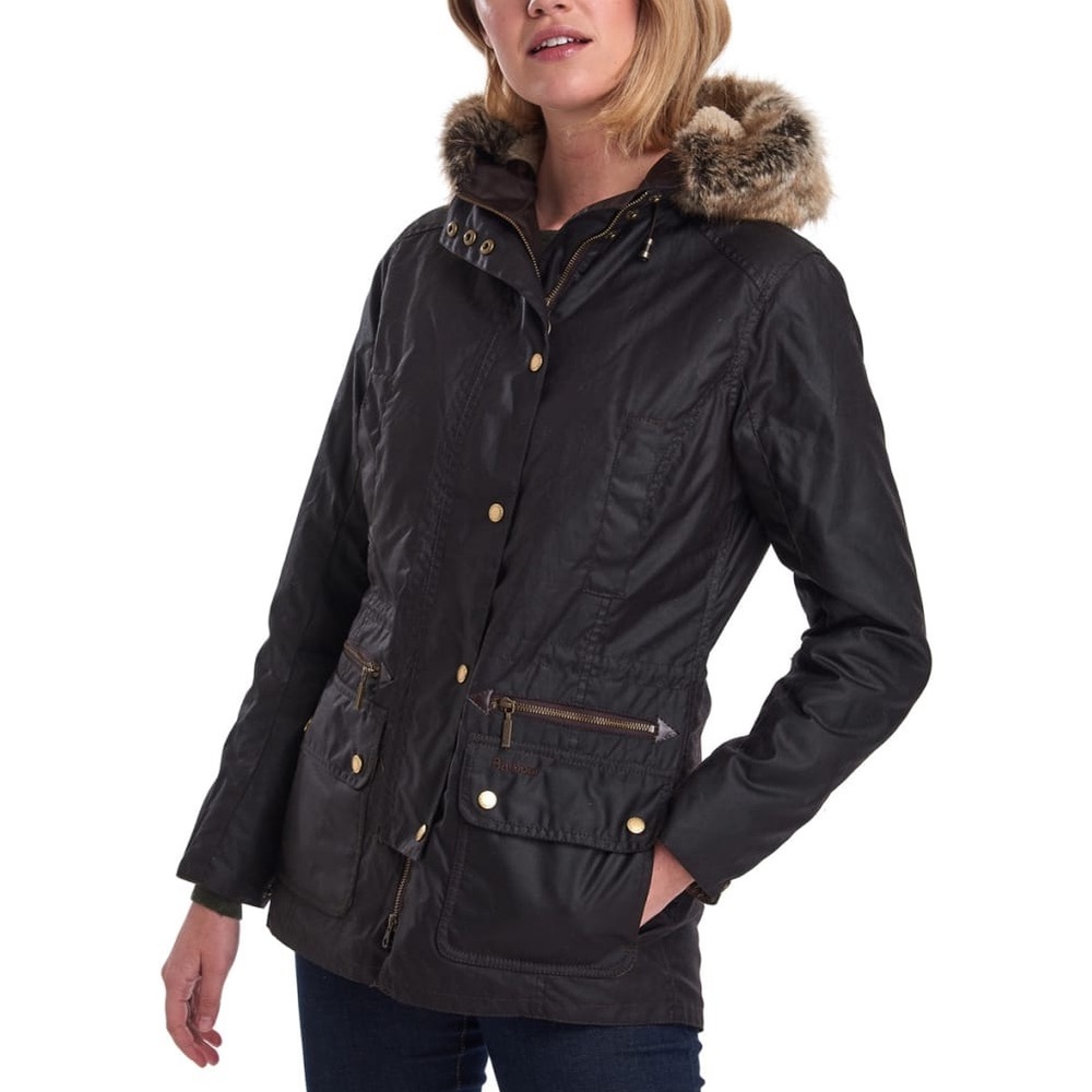 Barbour Kelsall Wax Parka Cotton Jacket Navy Blue